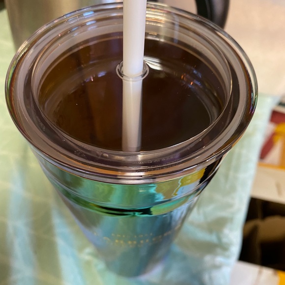 Starbucks NWT Colorful Oil Slick Gradient Purple/Green 20oz Glass Tumbler - Picture 3 of 5